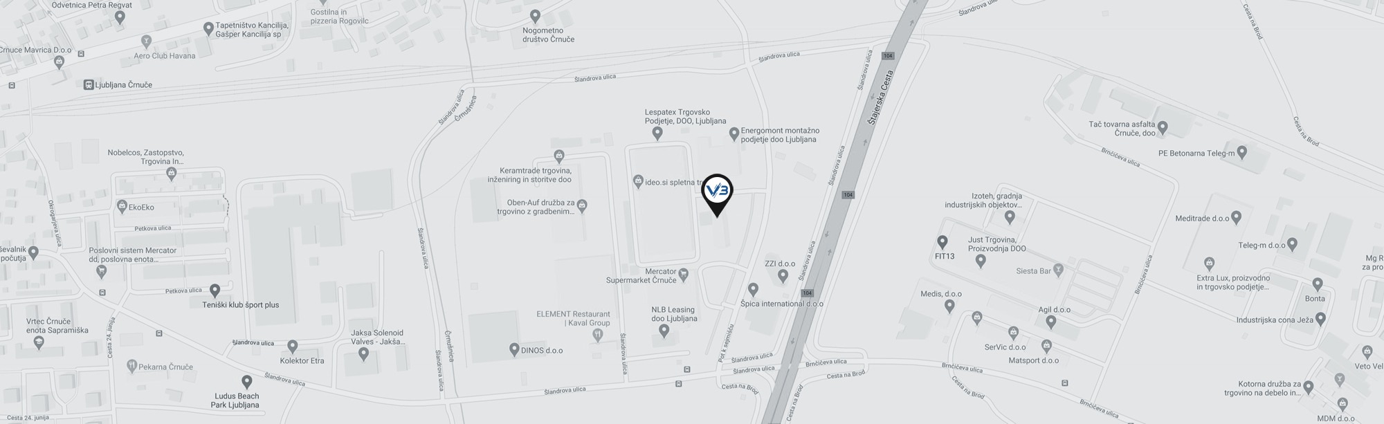 Kliknite za preusmeritev a Google Zemljevid